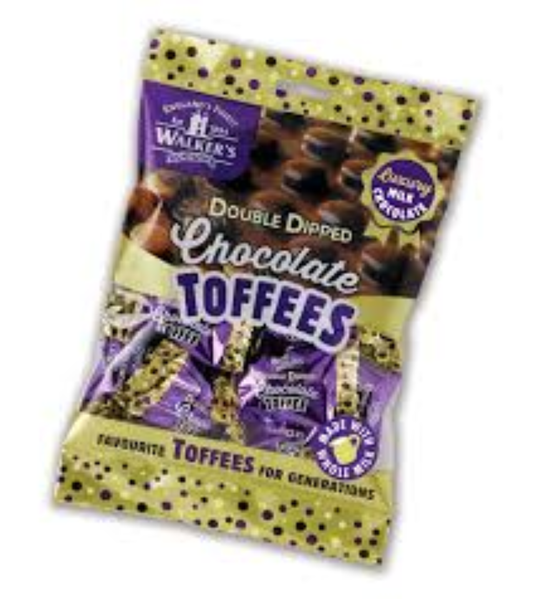 WALKERS DOUBLE DIPPED TOFFEEES 135G